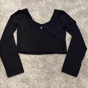 lululemon athletica Black Long Sleeve Crop Top